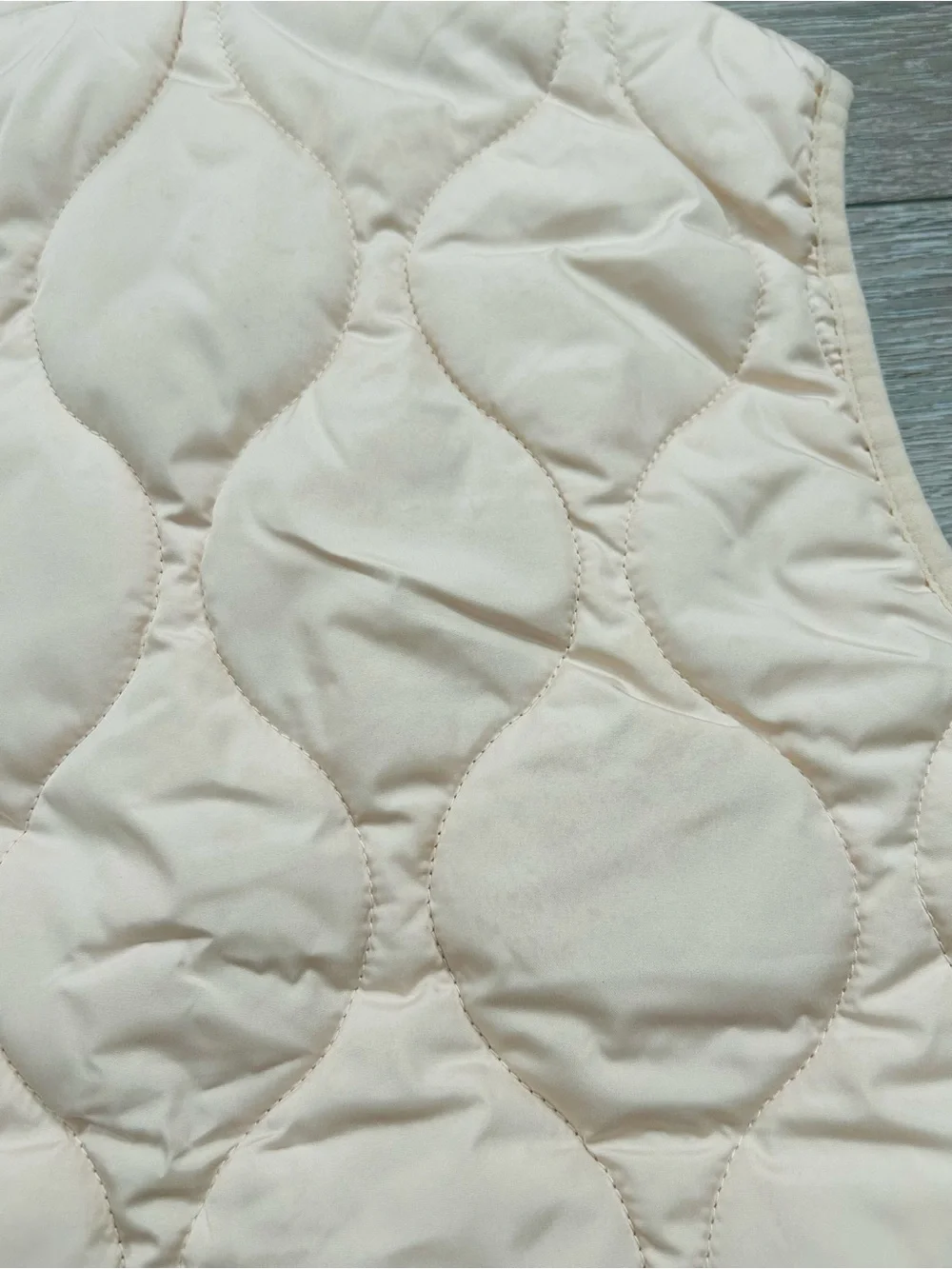 J. Crew Signature Puffer Vest in Tan with Pink Label